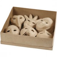 Maskers, h: 12-21 cm, 60stuks [HOB-26713]