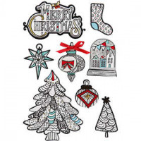 3D stickers, h: 32-80 mm, b: 25-65 mm, kerstmotieven, 8stuks [HOB-27099]