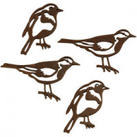 Silhouette Vogels, afm 50x25 + 40x20  mm, dikte 1 mm, 10div [HOB-281491]