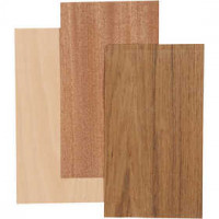 Wood Veneer, sheet 12x22 cm, thickness 0.75 mm, 3 sheets, beech, oak, mahogany [HOB-282900]