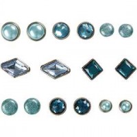 Deco brads, afm 8-18 mm, blauw, 16div [HOB-28310]