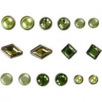 Deco brads, afm 8-18 mm, groen, 16div [HOB-28311]