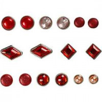 Deco brads, afm 8-18 mm, rood, 16div [HOB-28312]