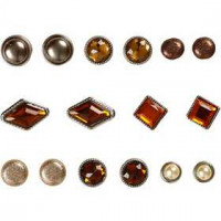 Deco brads, afm 8-18 mm, bruin, 16div [HOB-28313]