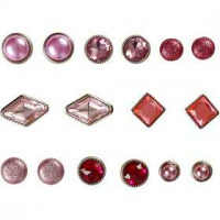 Deco brads, afm 8-18 mm, roze, 16div [HOB-28314]