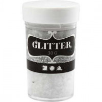 Glitter, afm 1-3 mm, transparant, 30gr [HOB-28433]