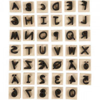 Foam stempels, afm 3x3 cm, dikte 13 mm, 41div [HOB-28548]