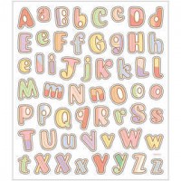 Stickers, vel 15x16,5 cm,  55 stuk, alfabet, 1vel [HOB-29074]