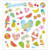Stickers, vel 15x16,5 cm,  35 stuk, zomervakantie, 1vel [HOB-29080]
