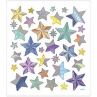 Stickers, vel 15x16,5 cm,  33 stuk, sterren, 1vel [HOB-29086]