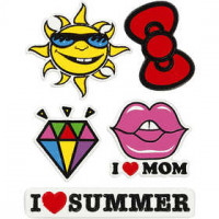 Soft Stickers , vel 12,2x17,75 cm, I Love Mom, 1vel [HOB-29098]