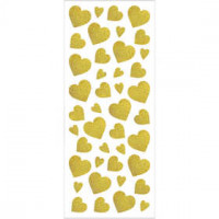 Stickers, vel 10x24 cm, circa 84 stuk, goud, harten, 2vellen [HOB-29156]