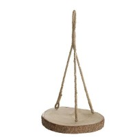 Houten Schijf Ø ±32 h,4cm met Ophangtouw [IFS-29603]