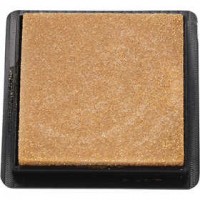 Ink Pad, size 40x40 mm, 1 pc, gold [HOB-29970]