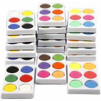 Waterverf in palet, d: 44 mm, h: 16 mm, 18schaal [HOB-34592]