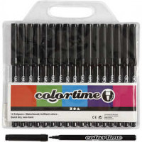 Colortime stift, lijndikte: 2 mm, zwart, 18stuks [HOB-373561]