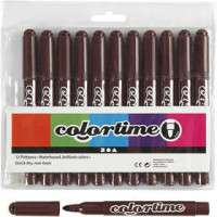 Colortime stift, lijndikte: 5 mm, donkerbruin, 12stuks [HOB-37360]