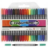 Colortime dubbelstift, lijndikte: 2,3+3,6 mm, standaardkleuren, 20stuks [HOB-37983]