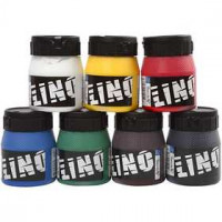 Linoleum verf, kleuren assorti, 7x250ml [HOB-38219]
