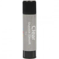 Transparante lijmstift,  10 gr, rond, 1stuk [HOB-39041]