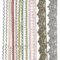 Kanten lint, b: 10-25 mm, diverse kleuren, 12x3m [HOB-41090]