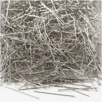 Kopspelden, l: 30 mm, dikte 0,2 mm, zilver, 500gr [HOB-41110]