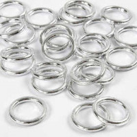 Plastic ring, buitenmaat 15 mm, binnenmaat 11 mm, zilver, 25stuks, dikte 2 mm [HOB-41260]