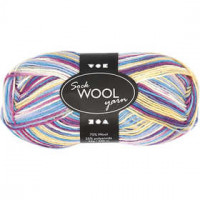 Sokkengaren, l: 200 m, off-white/paars harmonie, 50gr [HOB-41317]