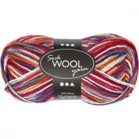Sokkengaren, l: 200 m, blauw/rood harmonie, 50gr [HOB-41320]
