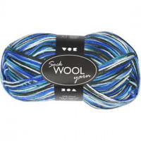 Sokkengaren, l: 200 m, blauw/turquoise harmonie, 50gr [HOB-41322]