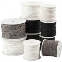 Macramé koord, dikte 1-2 mm, bruin/wit, wit, zwart, 10x50m [HOB-41581]