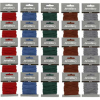 Macramé koord, dikte 2 mm, 5x5 dozen, kleuren assorti [HOB-41758]