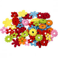 Bloemen van vilt, grootste maat 35x45 mm, dikte 1,2 mm, 135div [HOB-45071]