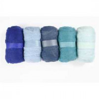 Gekaarde wol, blauw harmonie, 5x100gr [HOB-45123]