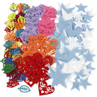 Vilten figuren, afm 40-60 mm, 180 stuks, diverse kleuren [HOB-50459]