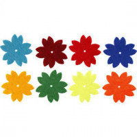 Bloemen van vilt, d: 3,5 cm, dikte 1 mm, 24div [HOB-50475]