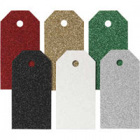 Cadeaulabels, afm 5x10 cm,  300 gr, 6x15stuks [HOB-50978]