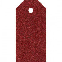 Cadeaulabels, afm 5x10 cm,  300 gr, rood, 15stuks [HOB-50997]