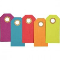 Cadeaulabels, afm 3x6 cm,  250 gr, kleuren assorti, 30stuks [HOB-510060]