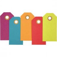 Cadeaulabels, afm 4x8 cm,  250 gr, kleuren assorti, 20stuks [HOB-510070]