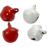Belletjes, d: 8 mm, rood/wit, 50div [HOB-510280]
