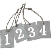 Labels van zink, afm 4x2,7 cm, 4stuks [HOB-510590]