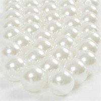 Parels, afm 12 mm, gatgrootte 1,2 mm, parelmoer, rond, 52gr, 60 stuk [HOB-51081]