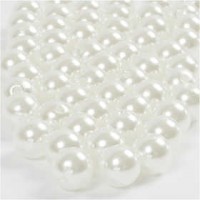 Kralen, afm 10 mm, gatgrootte 1,2 mm, parelmoer, rond, 54gr, 130 stuk [HOB-51082]