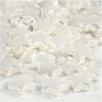 Kralen, afm 13 mm, gatgrootte 1 mm, parelmoer, ster, 34gr, 74 stuk [HOB-51088]