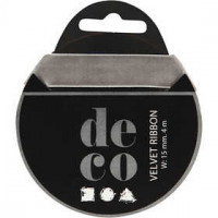 Fluweellint, b: 15 mm, lichtgrijs, 4m [HOB-51315]