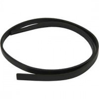 Band van imitatie leer, b: 10 mm, dikte 3 mm, zwart, 1m [HOB-51493]