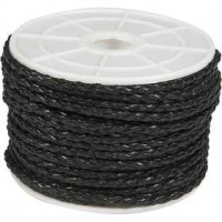 Gevlochten koord,  3 mm, zwart, 25m [HOB-51556]