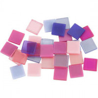 Mini mozaiek, afm 10x10 mm, dikte 2 mm, paars/roze harmonie, 25gr [HOB-51927]
