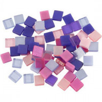 Mini mozaiek, afm 5x5 mm, dikte 2 mm, paars/roze harmonie, 25gr [HOB-51928]